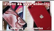 iPhone SE 2020 unboxing | red, 64gb | aesthetic unboxing | my new phone❤️