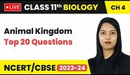 Top 20 Questions - Animal Kingdom | Class 11 Biology Chapter 4 | LIVE