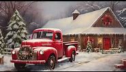 Frame TV Art Screensaver | Christmas Truck and Barn Vintage Painting