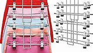 Hangers,Pants Hangers,Clothes Hangers - 6 Tiers Skirt Hangers with 360° Swivel Hook,Hangers Space Saving with Clips,Closet Organizers and Storage -Baby Hangers- 2 Pack Pant Hangers