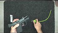How to use the cable lock on a handgun.