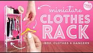 DIY miniature CLOTHES RACK | How to make a MINIATURE CLOTHES rack for BARBIE dolls | Doll WARDROBE