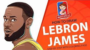 Lebron James | How to draw | NBA step-by-step guide with a coloring page