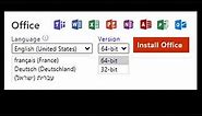 how to install 32 bit office 365