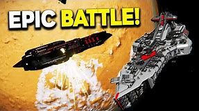 DREADNOUGHT vs BATTLECRUISER - Space Engineers EPIC Battle!