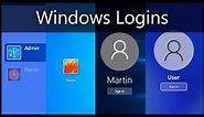 Windows Login Screens (1993 - present + betas)