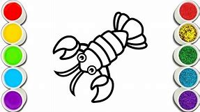 Lobster Drawing And Coloring Pages for Children | Lobster Coloring Pages for Kids and Toddlers