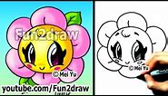 Kawaii Tutorial - How to Draw a Flower - Cute & Easy! - Popular Drawing Channels - Fun2draw