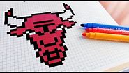 Handmade Pixel Art - How To Draw Chicago Bulls Logo #pixelart