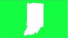 Indiana USA Outline Green Screen Animation Loop