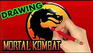 how to draw Mortal Kombat logo | Art Therapy