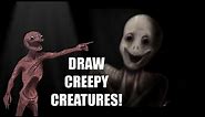 How to draw Creepy Creatures Tutorial - Darian Quilloy