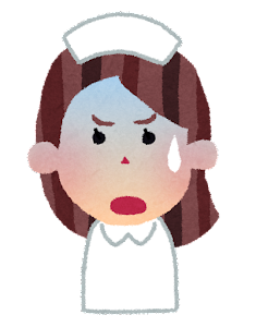 女性の看護師のイラスト「驚いた顔・ひらめいた顔・悩んだ顔・焦った顔」 | かわいいフリー素材集 いらすとや