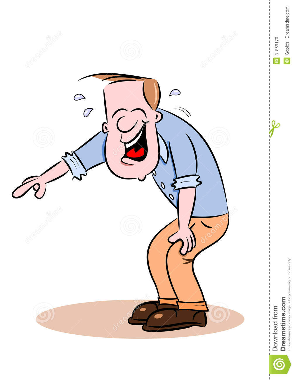 Cartoon Guy Laughing And Pointing Stock Photo - Image: 31869170