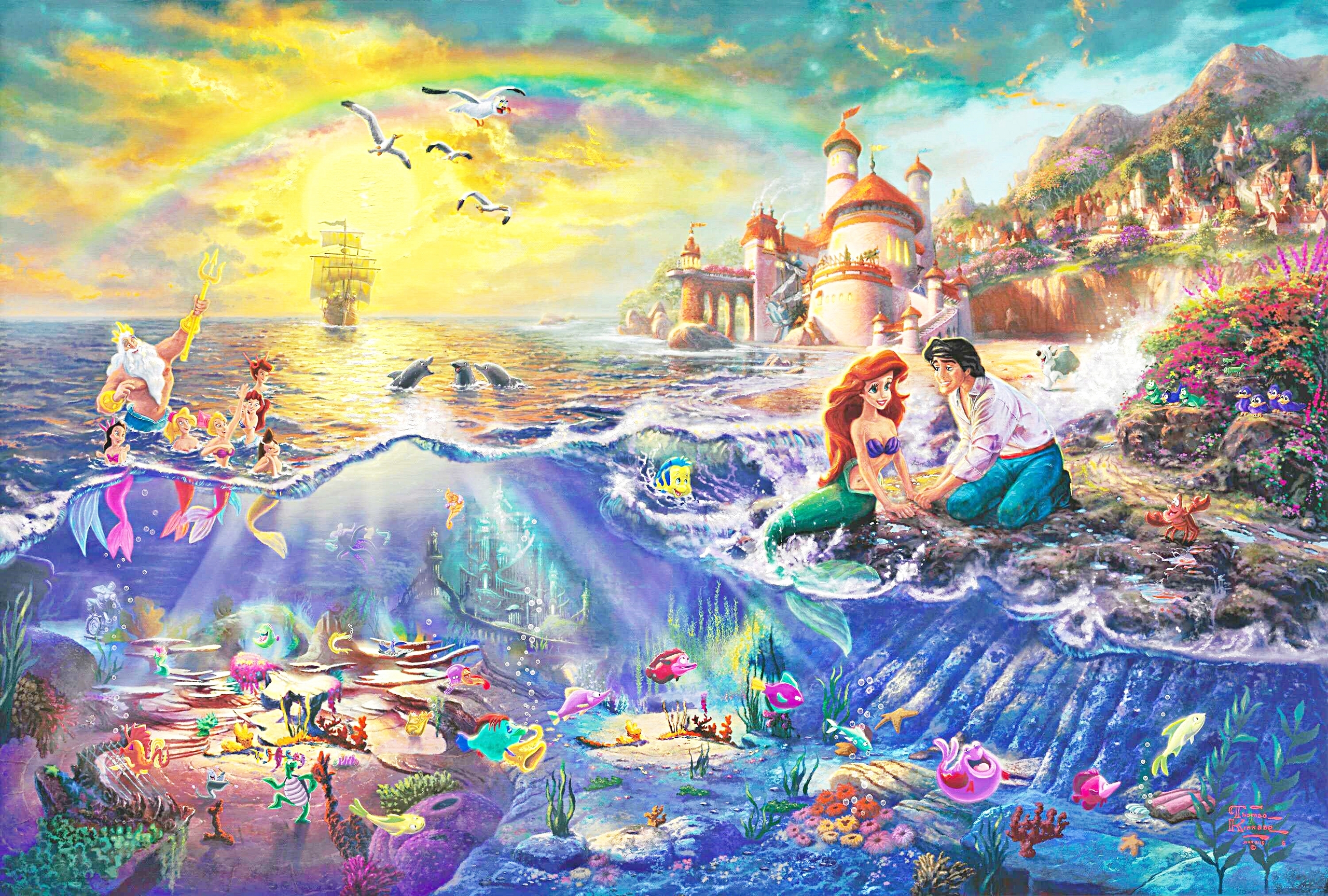 Thomas Kinkade's Disney Paintings - The Little Mermaid - Walt Disney ...