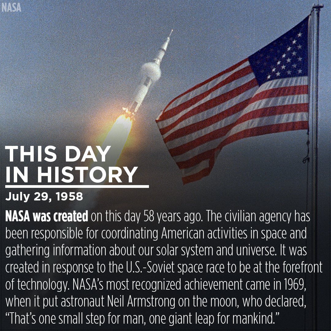 This day in history: nasa was created july 29, 1958 #abc13 - scoopnest.com
