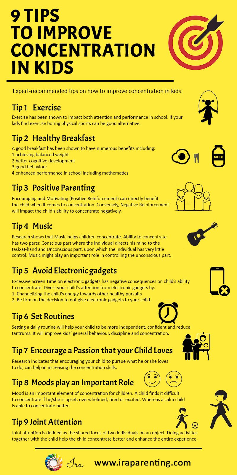 9 Tips to improve concentration in kids