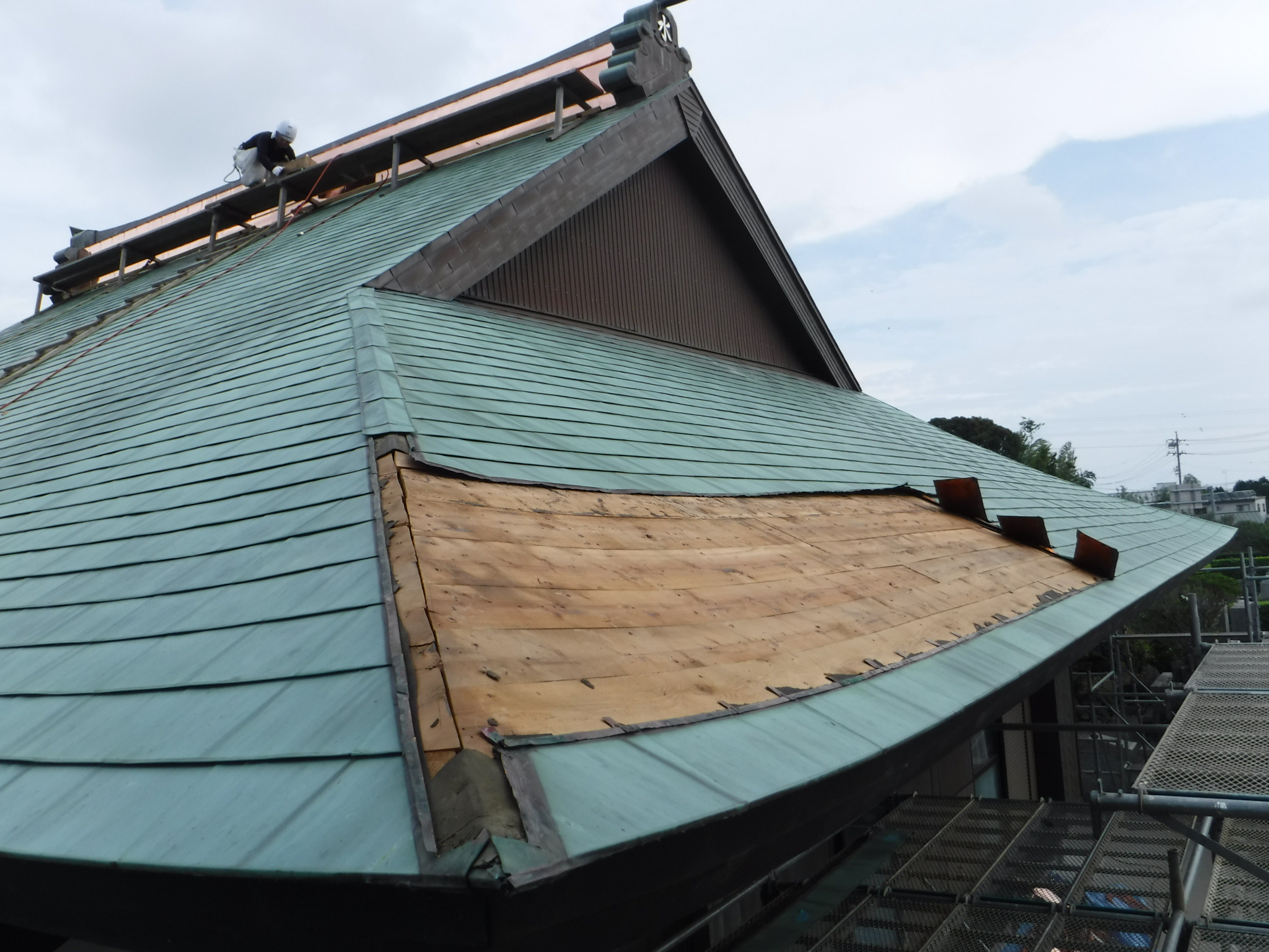 本堂銅板屋根修理 - 天峰建設