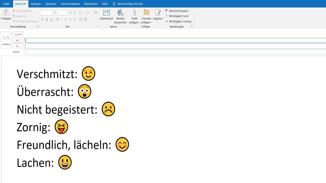 Emojis in Microsoft Outlook - how to