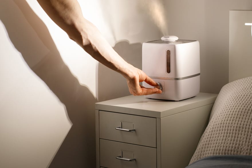 place a humidifier on the bedside