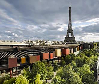 Building of Musee du Quai Branly and its gardens in Paris