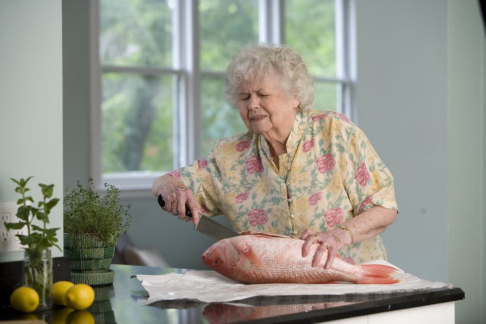 Fish Food | Free Stock Photo | An elderly woman preparing fresh fish ...