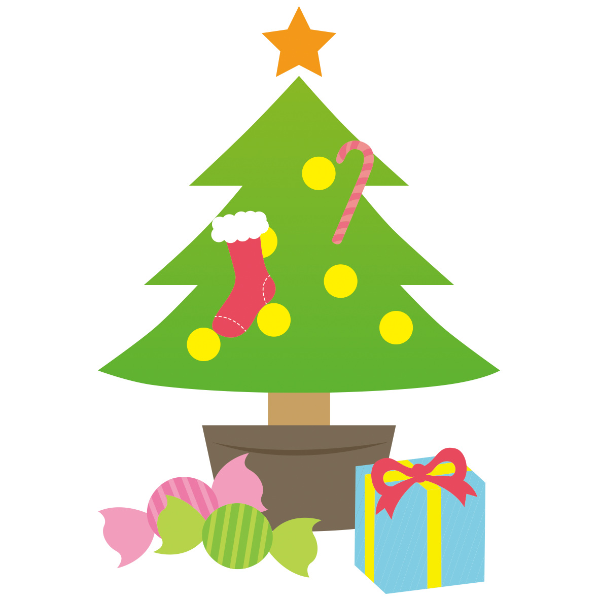 「クリスマスツリーとプレゼント」 - 無料イラスト愛