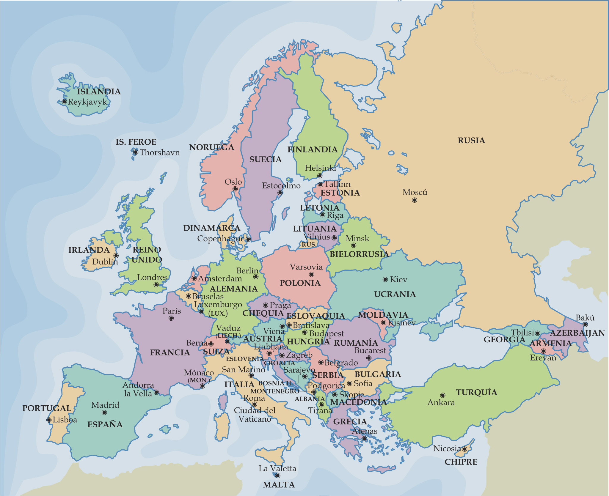 5º Primaria Colegio Juan de Yepes: Mapas políticos de Europa