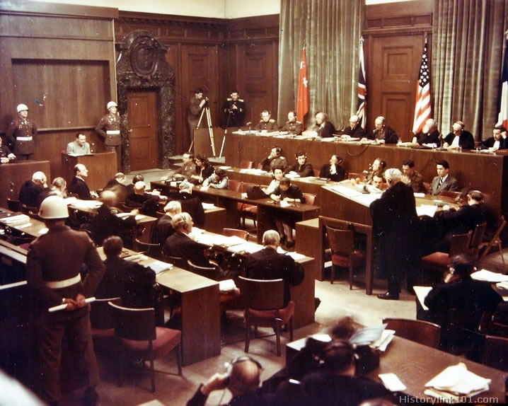 Color Pictures World War II Nurnberg Trials, Royalty Free