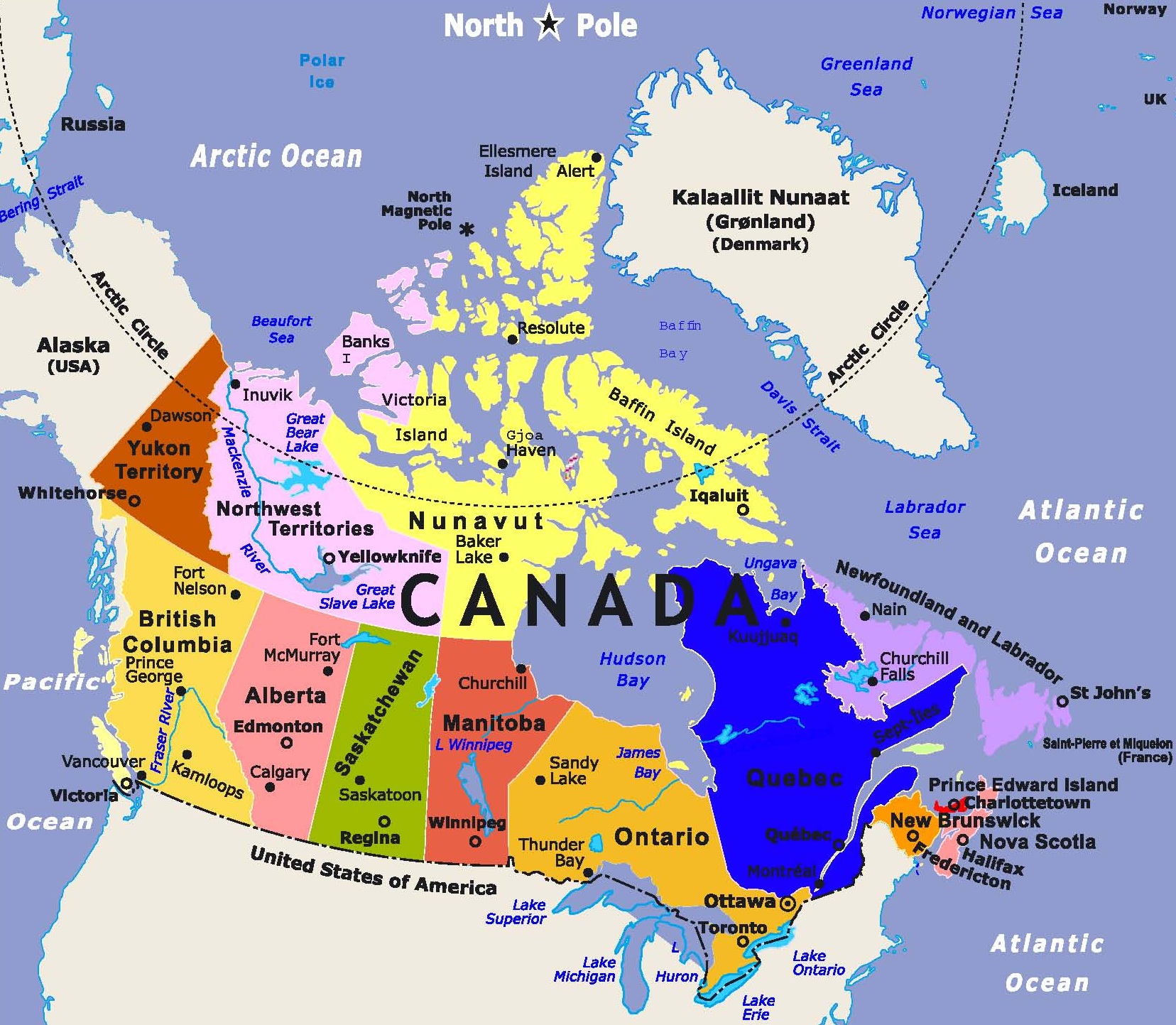 Largest Most Detailed Map of Canada and The Flag – Travel Around The ...