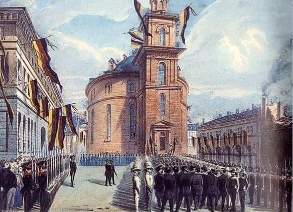 1848 Einzug des Vorparlaments in die Paulskirche
