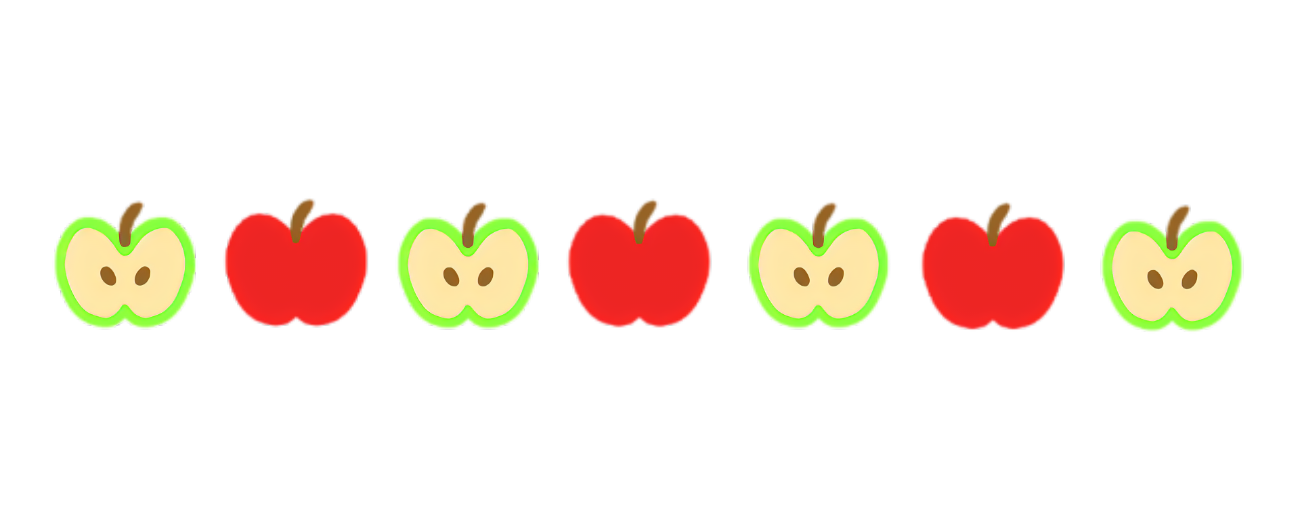 青りんご赤りんごラインのイラスト | 無料イラスト素材｜素材ラボ