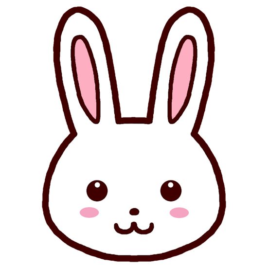 ウサギ・うさぎ1(カラー)/陸の動物の無料イラスト/ミニカット・クリップアート素材