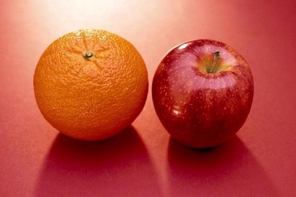 سیب در برابر پرتقال
