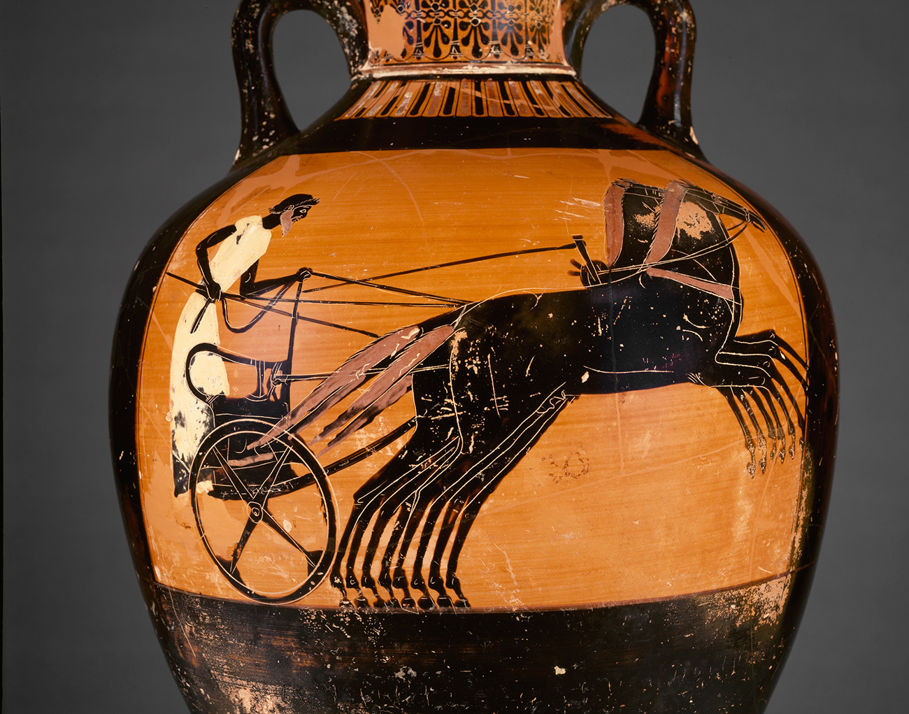 Greek urn depicting chariot