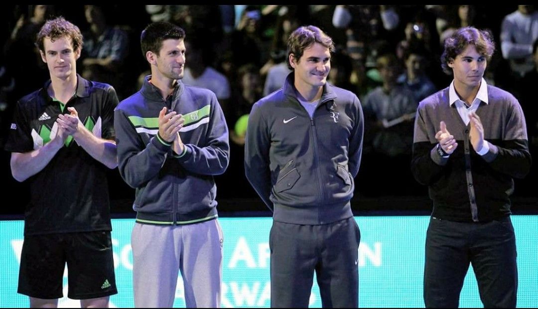 The Big Four of tennis - Andy Murray (l), Novak Djokovic, Roger Federer and Rafael Nadal