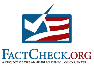 FactCheck.org logo. Image is linked to go to the homepage. 