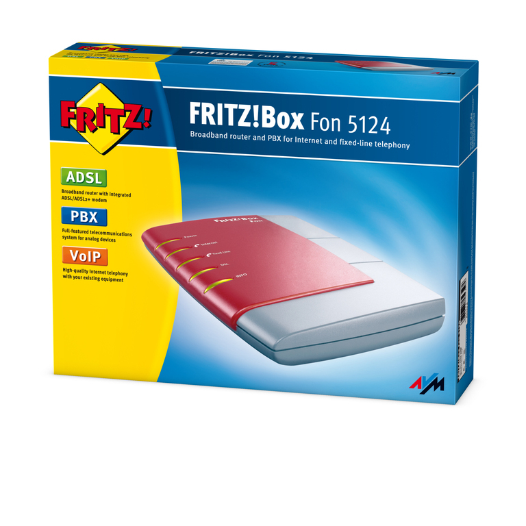 scatola e front modem FRITZ! box Fon 5124