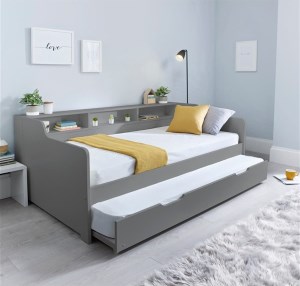Tokyo Guest Bed Day Bed White With Trundle 3ft Single Bedroom 2x Mattress 