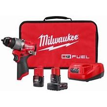Milwaukee 2504-22 Hammer Drill Kit Battery Included 12 V 2 4 Ah 1/2 in Chuck Ratcheting Chuck 3404-22