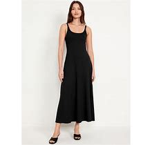 Old Navy Fit & Flare Rib-Knit Maxi Dress - Black Jack - Female - Size: XL