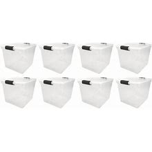 Homz 31 Qt Secure Latch Clear Stackable Storage Container Bin (8 Pack) Medium