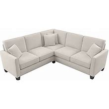 Bush Furniture Flare L Shaped Sectional Couch, 87W, Light Beige Microsuede