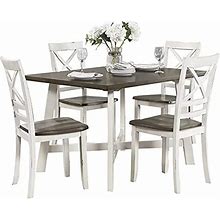 Pemberly Row 5 Piece Wood Dining Set In Antique White And Cherry