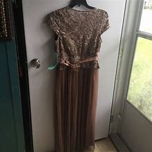 Fashion Nova Dresses | Maxi Dress Candalite Petite Brown Pretty | Color: Brown/Tan | Size: L