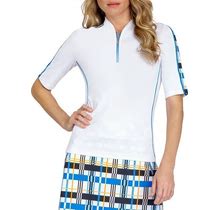 Tail Women's Mara Elbow Sleeve Golf Polo, XS, Chalk White