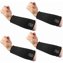 CAWANFLY 2 Pairs Protective Arm Sleeves, Cut Resistant Sleeve Arm Protectors Anti Abrasion Safety Armband For Garden Kitchen Work (Black+Black)