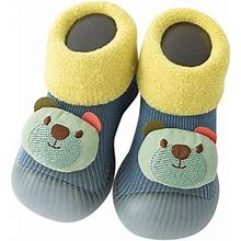 Aseidfnsa Boy Dress Shoes Baby Boy Shoes 6 Months Toddler Kids Baby Boys Girls Shoes First Walkers Cute Cartoon Thickened Warm Antislip Socks Shoes Pr
