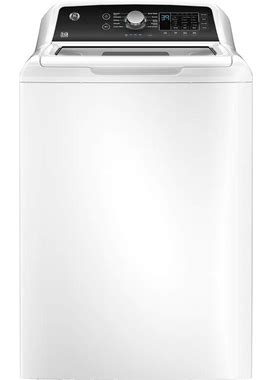 GE - 4.5 Cu Ft Top Load Washer With Water Level Control, Deep Fill, Quick Wash, And Glass Lid - White On White