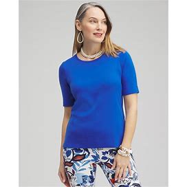 Women's Everyday Elbow Sleeve T-Shirt In Intense Azure Size Medium | Chico's, Coastal Style